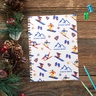 Sunday River Maine Ski Snowboard Pattern Notebook