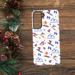 Sunday River Maine Ski Snowboard Pattern Samsung Galaxy S21 Case