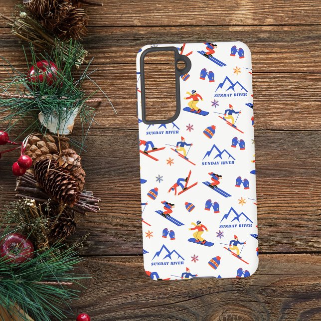 Sunday River Maine Ski Snowboard Pattern Samsung Galaxy Case (Creator Uploaded)