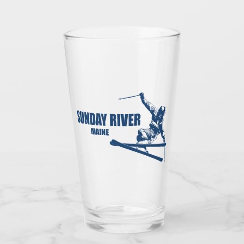 Sunday River Maine Skier Glass