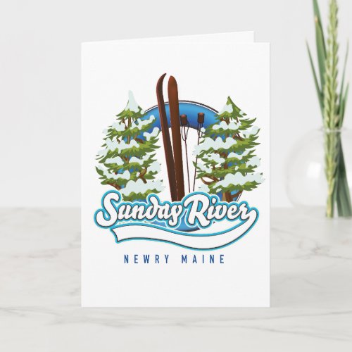 Sunday River Newry Maine ski logo Holiday Card