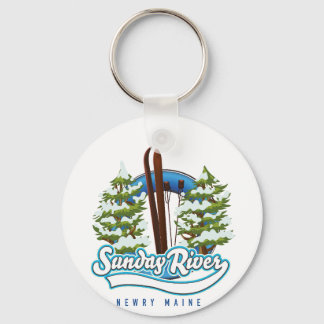 Sunday River Newry Maine ski logo Keychain