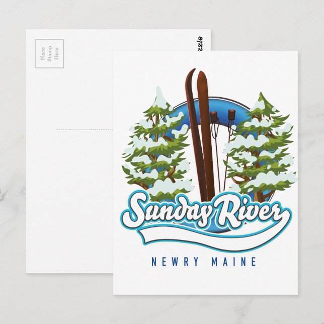 Sunday River Newry Maine ski logo Postcard (Front/Back)
