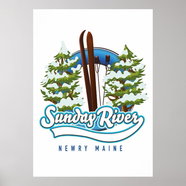 Sunday River Newry Maine ski logo Poster (Front)