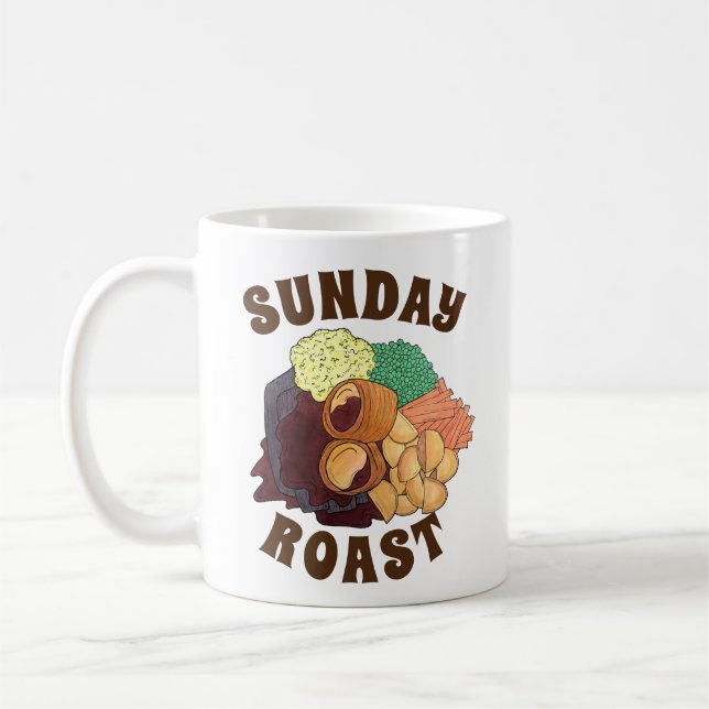 Sunday Roast Dinner British UK Food Meat Potatoes Coffee Mug (Left)
