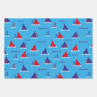 Sunday Sail Dark Wrapping Paper Sheets