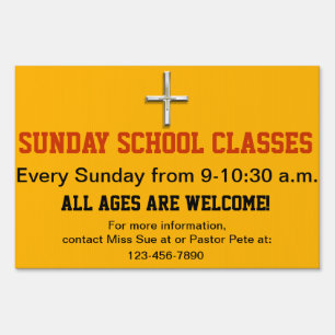 Sunday School Classes Yard Sign