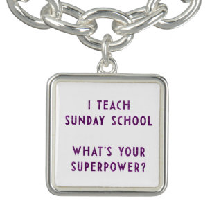 Sunday School Educator Superpower Charm Bracelet