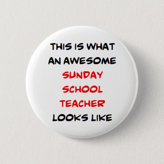 sunday school teacher, awesome button (Front)