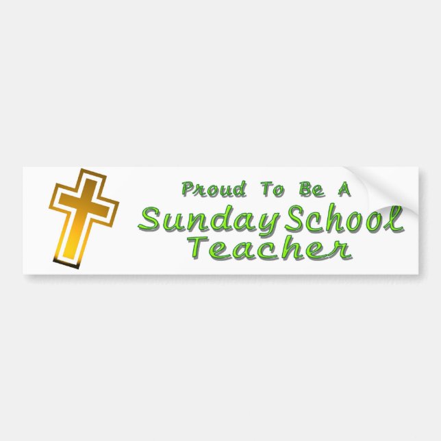 SUNDAY SCHOOL TEACHER BS LT BUMPER STICKER (Front)