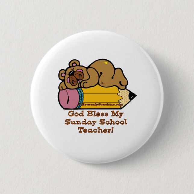 Sunday School Teacher Pencil Button (Front)