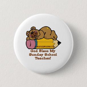 Sunday School Teacher Pencil Button