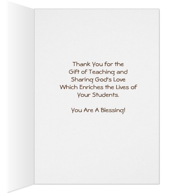 Sunday School Teacher Thank You Card Zazzle