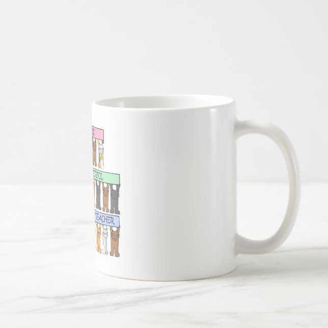 Sunday School Teacher Thank You Cartoon Cats Coffee Mug (Right)