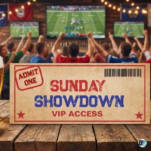 Sunday Showdown VIP Football Party Ticket Invitation