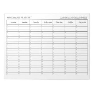 SUNDAY Start Weekly Appointment Schedule Tasks Notepad