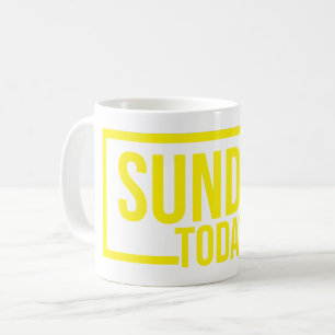 sunday today mug, Yellow Sunday today coffee Mug