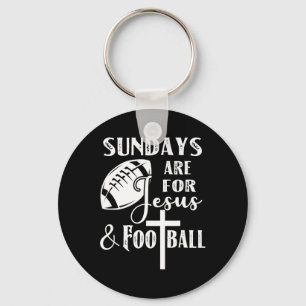 Sundays Are For Jesus And Football Funny Christian Keychain