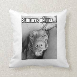 Sundays Be Like Vizsla Pillow