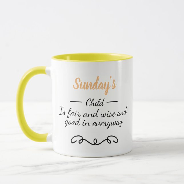 Sunday's Child Mug (Left)