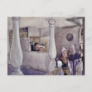 Sundborn Church During Worship. Postcard