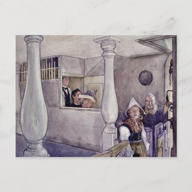 Sundborn Church During Worship. Postcard (Front)