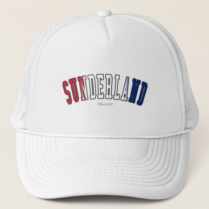 Sunderland in United Kingdom National Flag Colors Mesh Hat