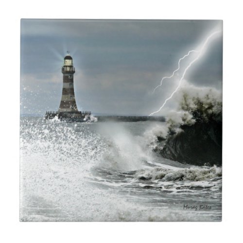 Sunderland _ Roker Pier  Lighthouse Ceramic Tile