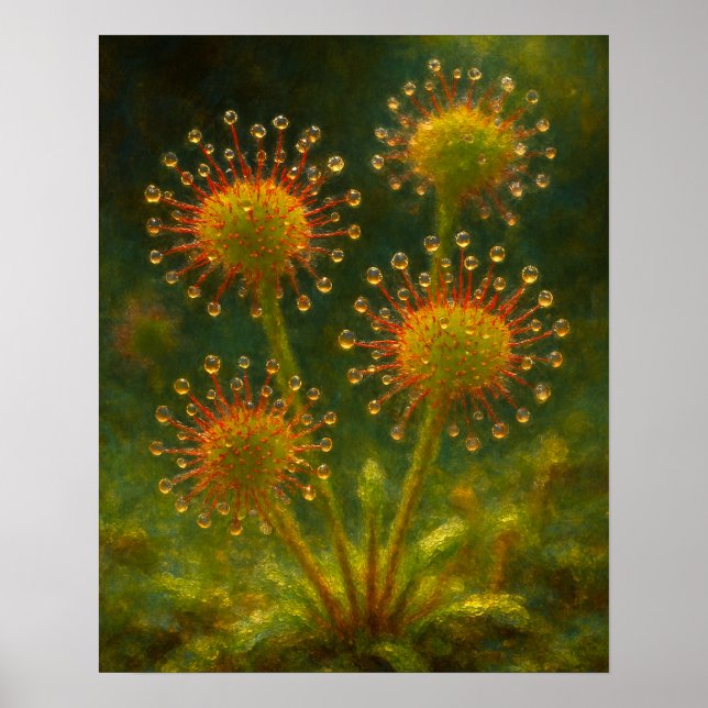 Sundew: Toxic Elegance Impressionist Art Poster (Front)
