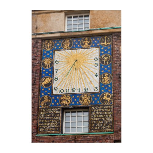 Sundial Clock On Building Germany Acrylic Print