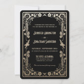 Sundial Garden Wedding Invitations Gold Foil (Back)