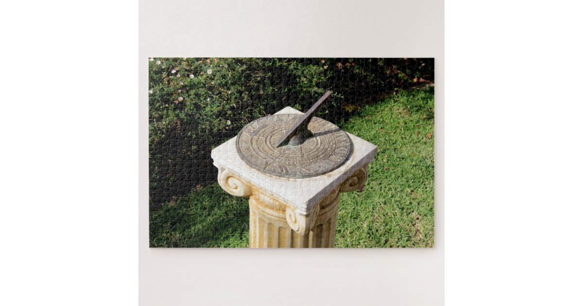 Sundial in the garden jigsaw puzzle Zazzle