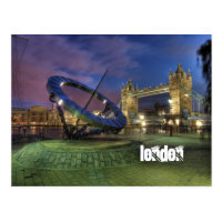 Sundial & Tower Bridge Postcard