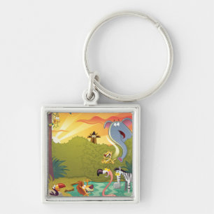 Sundown At The Water Hole Keychain