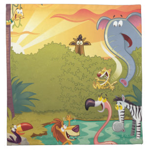 Sundown At The Water Hole Napkin