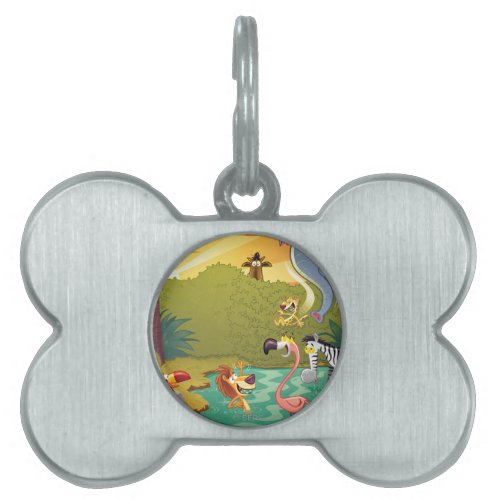 Sundown At The Water Hole Pet ID Tag