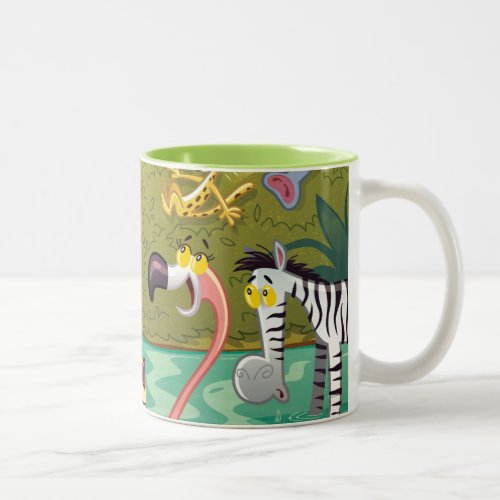 Sundown At The Water Hole Two_Tone Coffee Mug