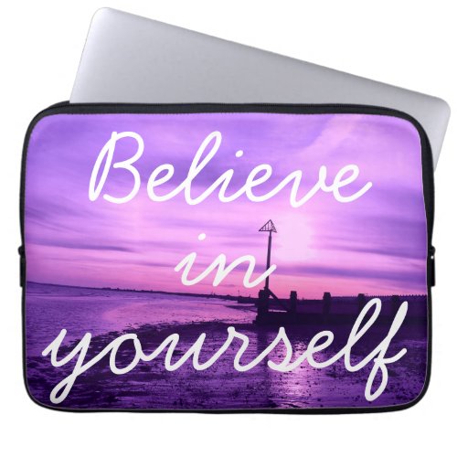 Sundown Electronics  Believe in yourself Purple Laptop Sleeve