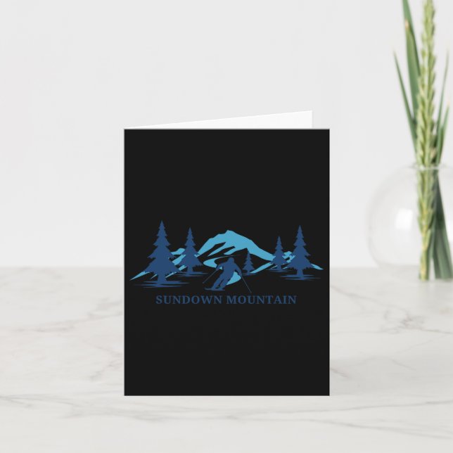 Sundown Mountain Iowa Ski Resort Skiing Skier  Card (Front)