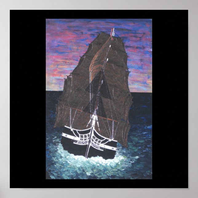 Sundown on the USS Constitution Poster (Front)