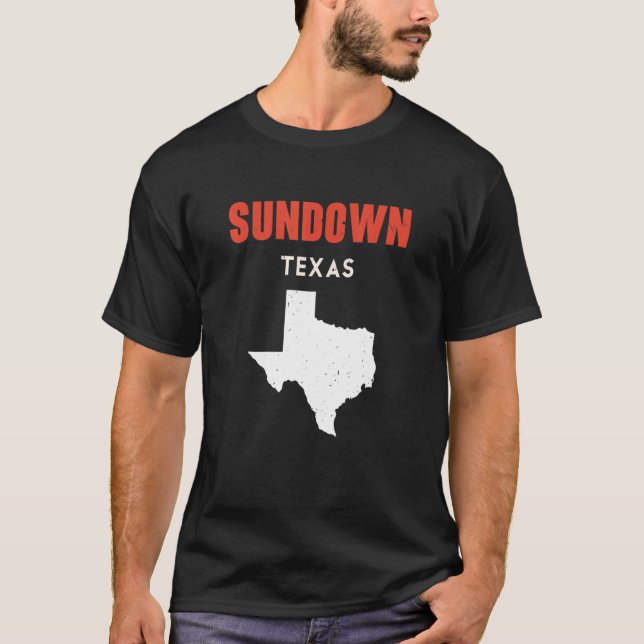 Sundown Texas USA State America Travel Texas T-Shirt (Front)