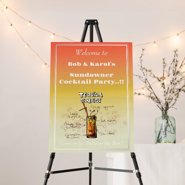 Sundowner Tequila Cocktail Party Welcome Sign (In Situ (Stand))