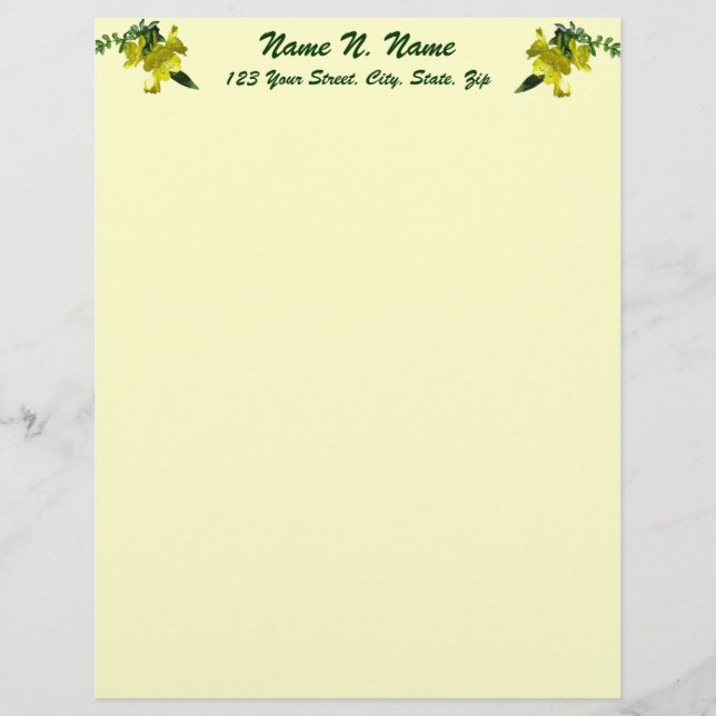 Sundrops Primrose Series Letterhead (Front)