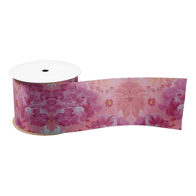 Sunet Rose Floral Satin Ribbon (Spool)