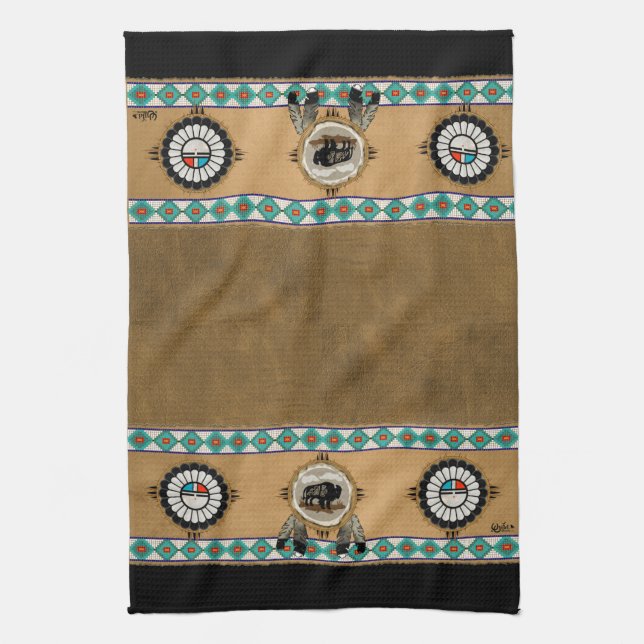 Sunface and Buffalo Towel (Vertical)