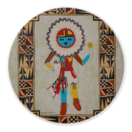 Sunface Kachina  Ceramic Knob