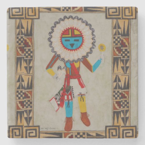 Sunface Kachina  Stone Coaster