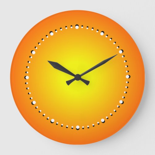 Sunfire Yellow Orange Red Bright Cheerful Large Clock