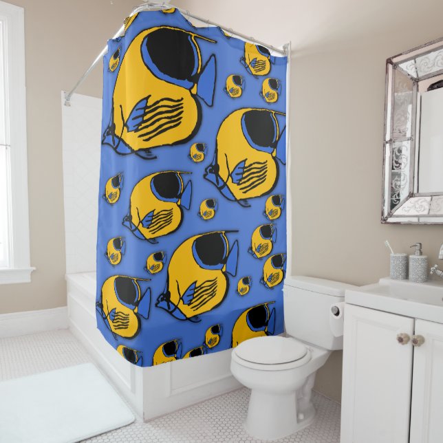 Sunfish #10 shower curtain (In Situ)