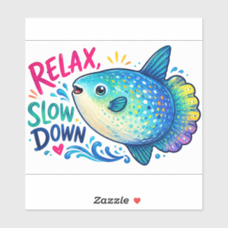 Sunfish Mola-Mola "Relax" Custom-Cut Vinyl Sticker